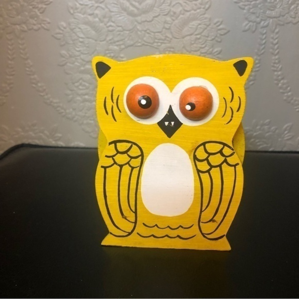 Vintage cute kitsch owl coaster holder granny chic retro - Picture 1 of 8